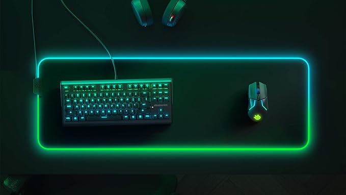 SteelSeries QcK Gaming Mouse Pad - XL RGB Prism Cloth - Sized to Cover Desks