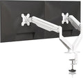 Suptek Dual Monitor Mount Stand-Height Adjustable Gas Spring Monitor Arm Desk Mount for 2 Monitor Screens 17 to 32 inches - Each Arm Holds up to 22lbs,White(MD8SPW)