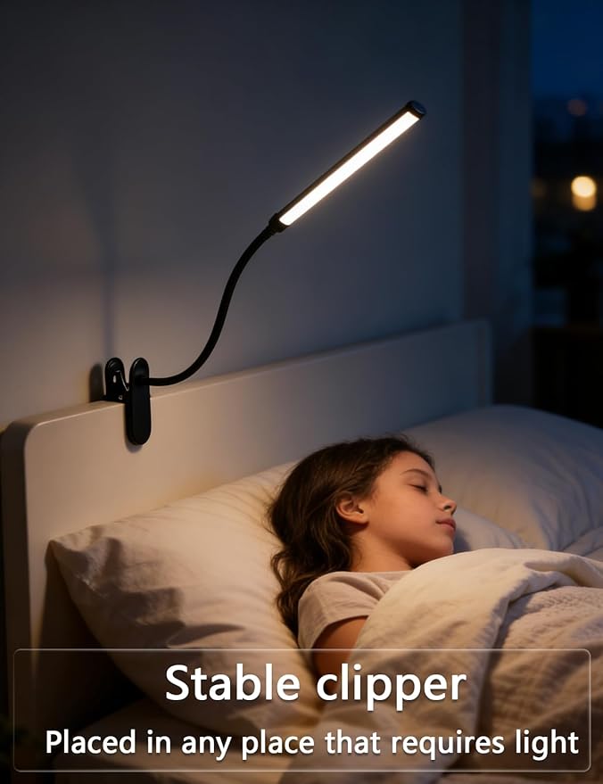 Set of 2 LED Desk Lamp with Clamp for Office Home, Clip on Table Light Bar, Monitor Light Bar Curved, Drawing Desk, Work from Home Reading Light, Reading, Study, Workbench Dormitory
