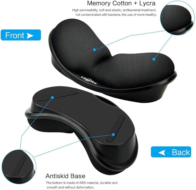 LINGSFIRE Memory Foam Mouse Wrist Rest Keyboard Wrist Rest Pad Anti-Skid Mousepad Support Wrist Rest Mat for Office Computer Laptop Mac- Durable Comfortable Lightweight Easy Typing(5.1 * 2.8" Black)