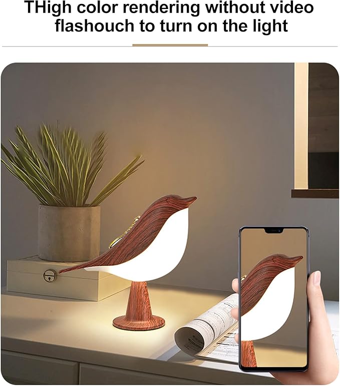 Bedside Touch Control Table Lamp Aroma Lamps Cute Bird Shaped Led Bedside Desk Lamp with USB Charging Port 3 Way Dimmable Creative Night Light Cordless Nightstand Lamp for Bedroom Home(Mahogany)