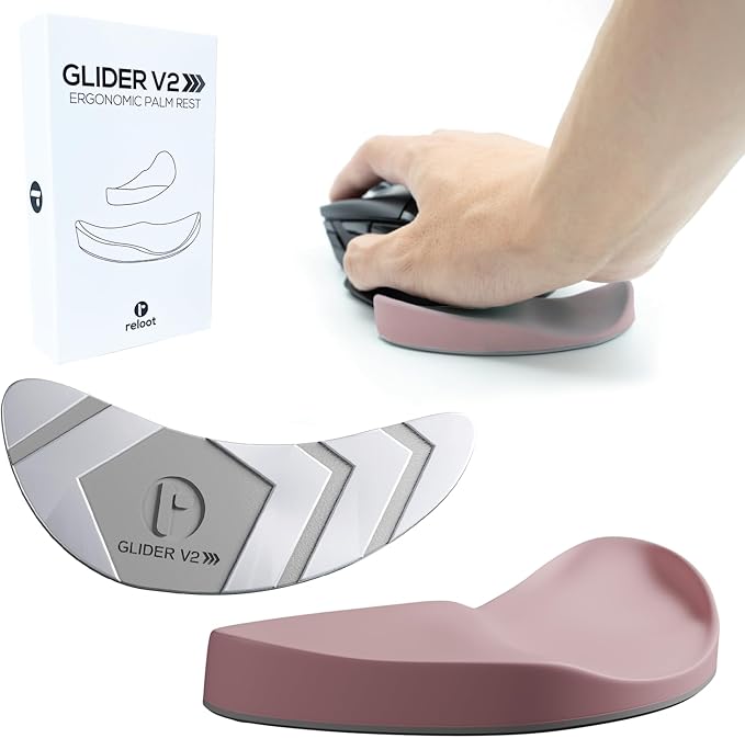 Glider V3 2025 Ergonomic Mouse Wrist Rest, Pink Sliding Palm Support for Women, Wrist Pad for Carpal Tunnel Comfort, Cute Cozy Desk Accessory for Home Office, Work, Study, and Daily Computer Use