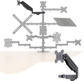 Pholiten Single Monitor Arm, Gas Type Display Arm, Double Articulated, 35MM Pole Mount, Supports 13-32Inches, Load Capacity 22.0 lbs, VESA 75-100mm MD8411DB