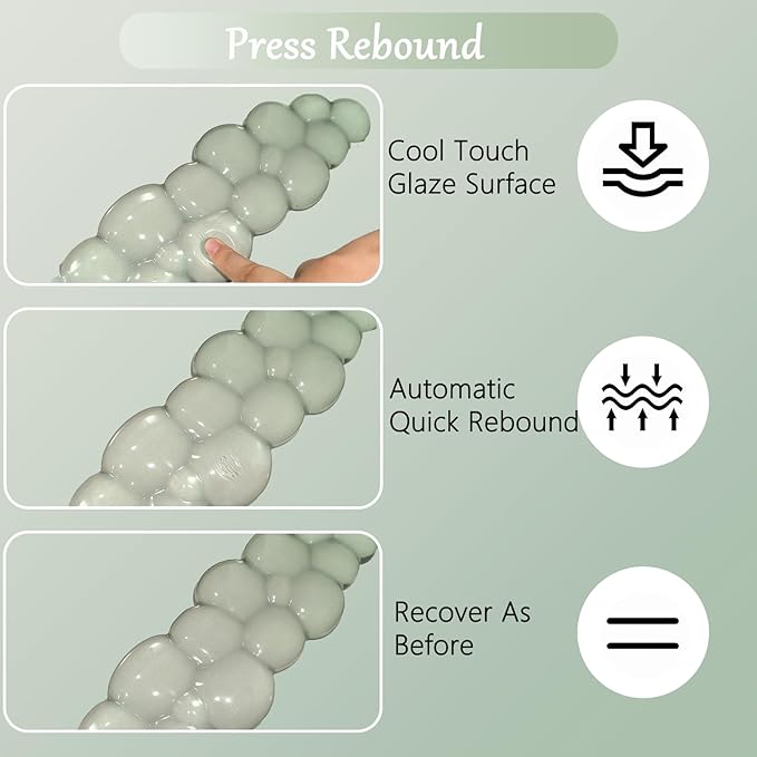 Gel Cloud Wrist Rest for Keyboard and Mouse Gradient Green Clear Keyboard Wrist Rest Transparent Ergonomic Cute Mouse Wrist Pad Silicone Non-Slip Wrist Pad for Computer Gaming Laptop Home Office