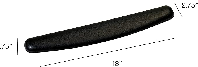 3M™ Compact Gel Wrist Rest for Keyboards, Soothing Gel Comfort, Product Protection, 18" Wide, Black