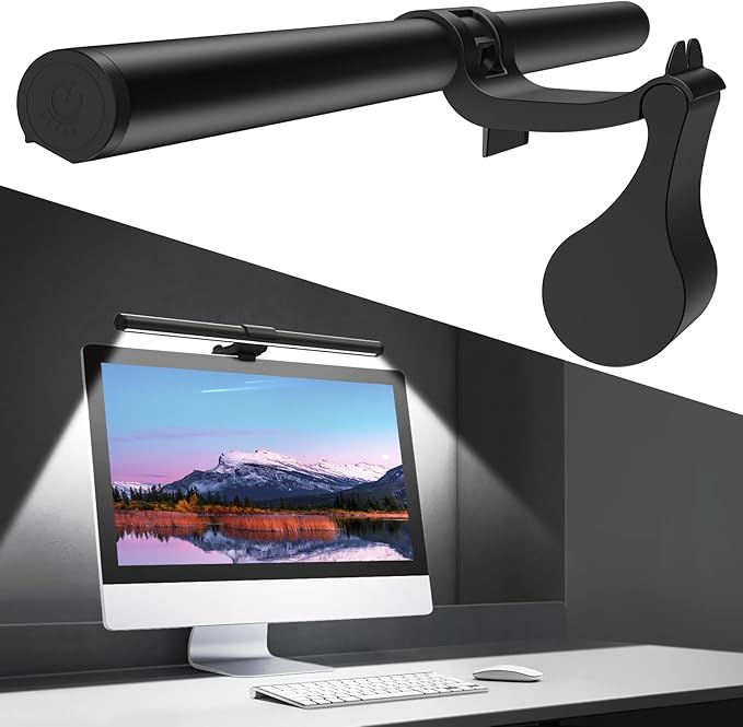 OOWOLF Monitor Light Bar, Ra90 Computer Monitor Lamp for Eye Caring, USB Reading Lamp Task Lamp, Dimmable Light Bar with Memory, No Glare Space Saving Home Office 16.20" 1-Pack
