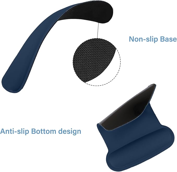 MOSISO Wrist Rest Support for Mouse Pad & Keyboard Set, Ergonomic Mousepad Non-Slip Base Home/Office Easy Typing Cushion with Neoprene Cloth & Raised Memory Foam, Haze Blue