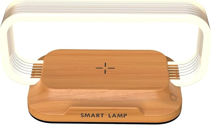 Bedside Table Lamp Wireless Charger, Touch Nightstand Lamp with USB Port Desk Lamp with Modern LED Light Dimmable for Bedroom, Living Room, Office, 3 Way Touch Control Stepless Dimming
