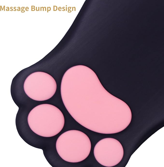 L-SPOUTTO Ergonomic Mouse Pad with Wrist Rest,Cute Cat Paw Mousepad Wrist Support,Comfortable Massage Design Computer Pain Relief Mouse Pad with Non-Slip PU Base for Desk Laptop Gaming Office,Black