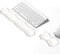 Gel Keyboard Wrist Rest Set, Clear Wrist Rest for Keyboard and Mouse, Ergonomic Keyboard Mouse Wrist Rest for Typing, Suitable for Office, Gaming, Computer, Laptop - Transparent