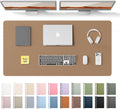 YSAGi Leather Desk Protector, Office Mat, Large Mouse Mat, Non-Slip PU Leather Blotter, Laptop Desk Pad, Waterproof Writing Pad for Office and Home (Khaki, 47.2" x 23.6")