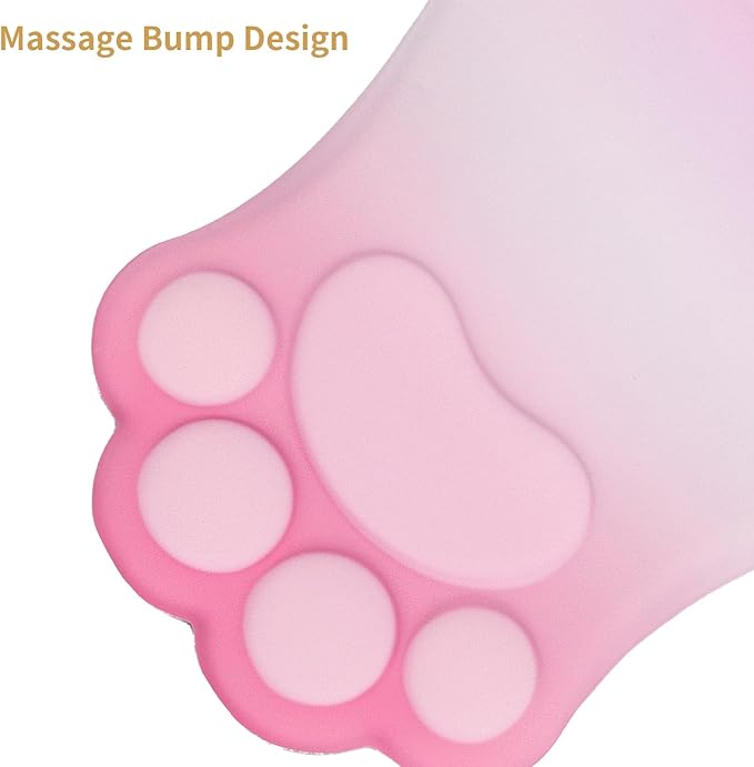 L-SPOUTTO Ergonomic Mouse Pad with Wrist Rest,Cute Cat Paw Mousepad Wrist Support,Comfortable Massage Design Computer Pain Relief Mouse Pad with Non-Slip PU Base for Desk Laptop Gaming,Gradient Pink