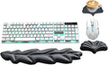 Ergonomic Keyboard Wrist Rest, Leaf Shape PU Leather Memory Foam Wrist Support for Computer Keyboard, Keyboard Pad and Cute Mouse Wrist Pad for Gaming,Office, Computer, Typing, Black