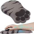 L-SPOUTTO Ergonomic Mouse Pad with Wrist Rest,Cute Cat Paw Mousepad Wrist Support,Comfortable Massage Design Computer Pain Relief Mouse Pad with Non-Slip PU Base for Desk Laptop Gaming Office,Brown