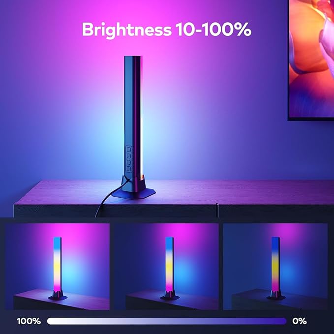 MIHEAL LED Light Bar RGB Lamp,Smart Lighting Tower Starter Kit with Remote for PC, TV, Gaming Room and Computer Case …