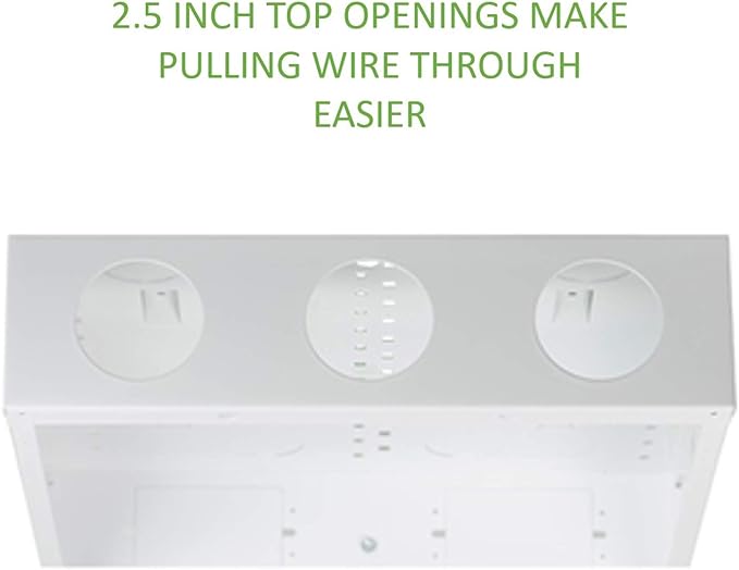 Legrand On-Q 20-Inch Structured Wiring Enclosure with Screw-On Cover, Durable Steel, Cable Management, Recessed or Surface Mount, Compatible with On-Q Accessories, Glossy White