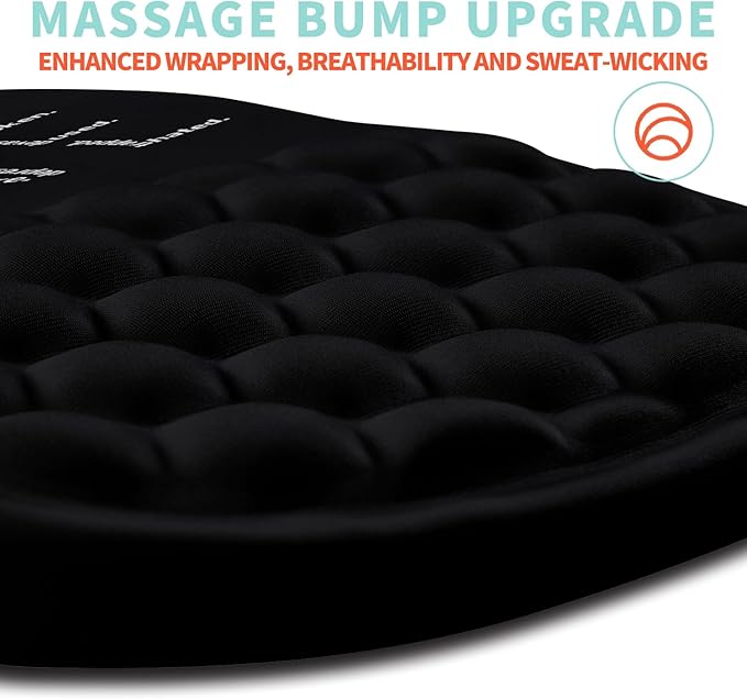 Ergonomic Mouse Pad Wrist Support with Memory Foam Massage Bulge, Carpal Tunnel Mousepad Wrist Rest for Mouse(12x8 inch, I Am Fine)