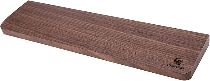 GK GAMAKAY Wooden Wrist Rest Pad, 17.32'' Compact Ergonomic Walnut Wood Hand Wrist Rest for 104 Keys Mechanical Keyboard, Non-Slip Palm Pad for Comfortable Typing and Playing (for 100%)