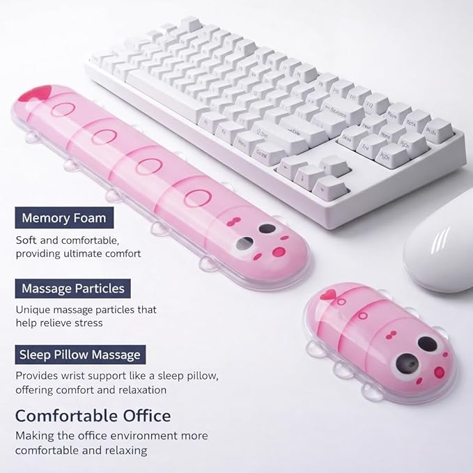Cute Ergonomic Gel Jelly Wrist Rest for Office & Gaming, Support to Relieve Wrist Fatigue, Non-Slip Gel Pad for All-Day Typing Comfort, Won’t Flatten or Lose Shape After Long-Term Use