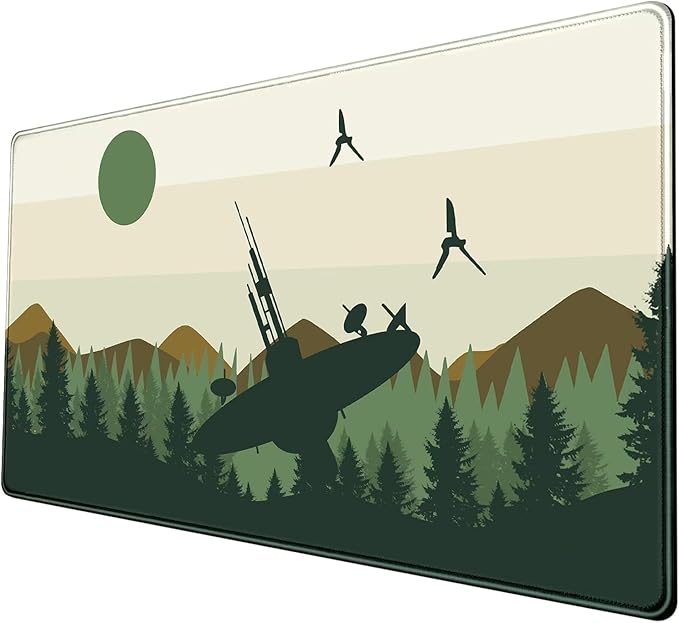 Spaceship XXL Large Gaming Mouse Pad Desk Mat Pad Non-Slip Rubber Base Desk Matt for Desktop Big Full Mousepad Computer Keyboard and Mouse Mat Extended Mouse Pad 31.5x15.7In