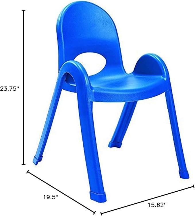 Angeles AB7713PB4 13-Inch Value Stack Chairs Set of 4 (Royal Blue)
