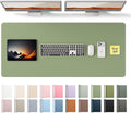 YSAGi Leather Desk Protector, Office Mat, Large Mouse Mat, Non-Slip PU Leather Blotter, Laptop Pad, Waterproof Writing Pad for Office and Home (Bamboo Green, 47" x 17")