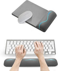 UnivoColors Mini Size Mouse Pad with Wrist Rest & M-Size Keyboard Wrist Rest Set,Premium PU Material,Low-Rebound Cushion,Ergonomic Design,Smooth Mouse Control with Hard Plate,Reduces Fatigue,Gray