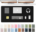 YSAGi Leather Desk Protector, Office Mat, Large Mouse Mat, Non-Slip PU Leather Blotter, Laptop Desk Pad, Waterproof Writing Pad for Office and Home (Black, 47.2" x 23.6")