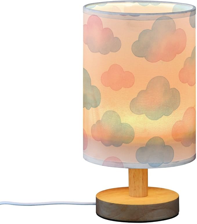 Cloud LED Table Lamp, Bedside Lamp with Linen Lampshade, Flicker-Free Eye Care USB Plug in Nightstand Lamp, for Bedroom and Office