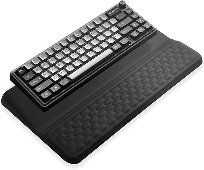 Computer Keyboard Stand with Wrist Rest, Ergonomic Keyboard Pad with Wrist Support, Keyboard Riser & Soft Memory Foam Cushion, 43cm Arm Rest Desk Accessories for Office,Home (Black)
