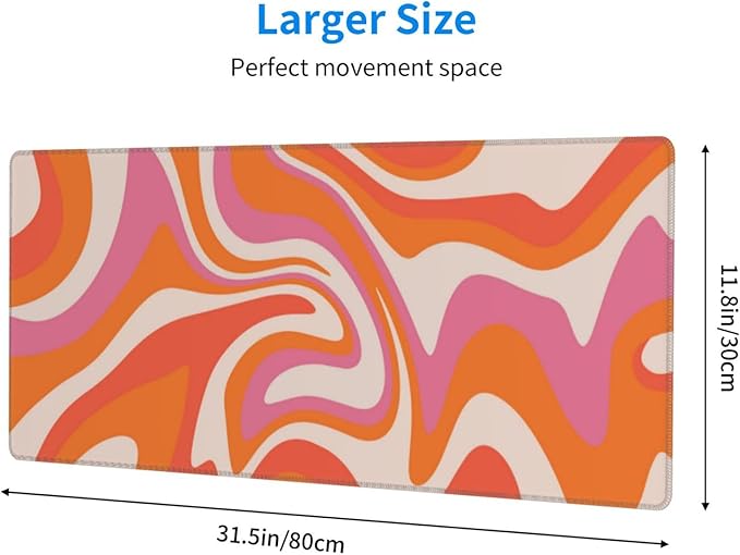 Boho Mouse Pad Extended Large Gaming Mousepad Abstract XL Big Long Oversized Desk Mat Stitched Edges 31.5 X 11.8 Inch for Home Office