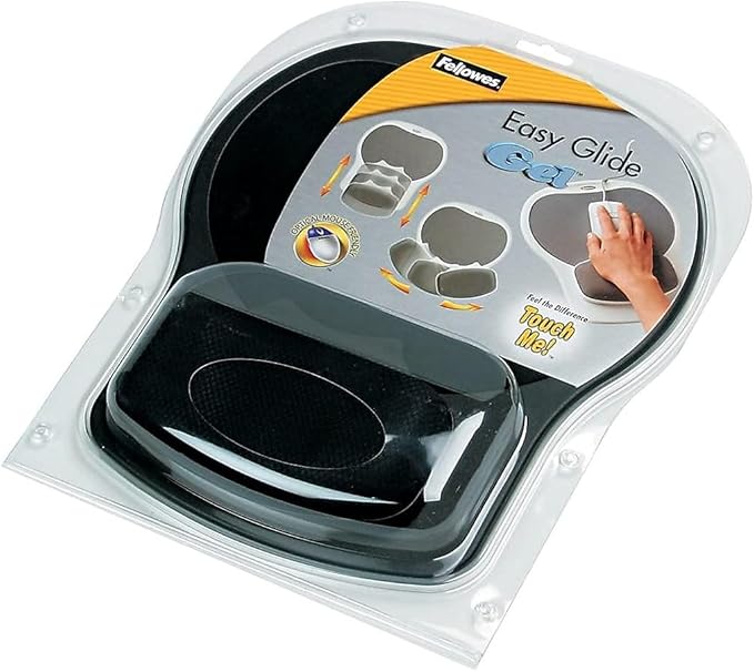 Fellowes Easy Glide Gel Mouse Pad Wrist Rest - Black (93730)