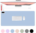 Konohan Heated Desk Pad Warm Mouse Pad, 5 Heating Level & 4 Hour Auto Shut-Off, PU Leather Warm Mouse Mat Heating Keyboard Gaming Mice Warmer Mat Only Supports 110v(Gray-Blue Color,31.5" X 13")