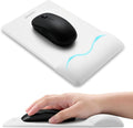 univo colors Mini Size Mouse Pad for Business Trips and Travel,Premium PU Material,Ergonomic Design,Smooth Mouse Operation with Hard Plate,Reduces Fatigue(White)