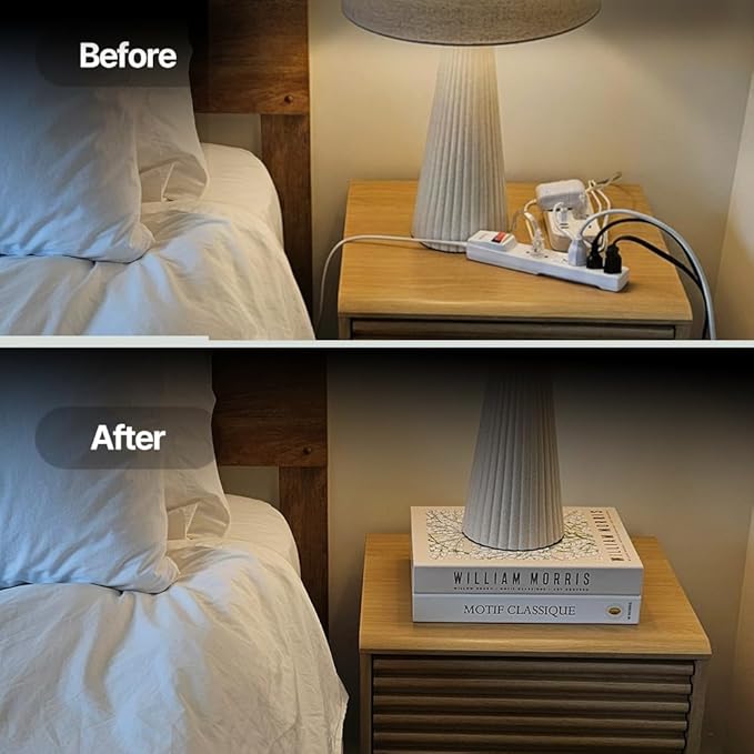 Book Shape Decorative Cable Management Box - Expandable Cable Organizer Box with Magnetic Closure for Home & Office (William Morris, Standard)