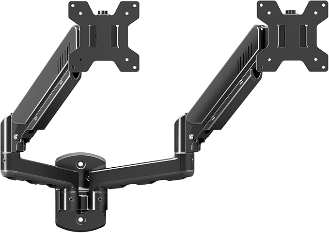 MOUNTUP Dual Monitor Wall Mount for 2 Max 32 Inch Computer Screen, Fully Adjustable Double Monitor Arm, Wall Mounted Monitor Holder Support 4.4-19.8lbs Display, VESA Bracket 75x75, 100x100