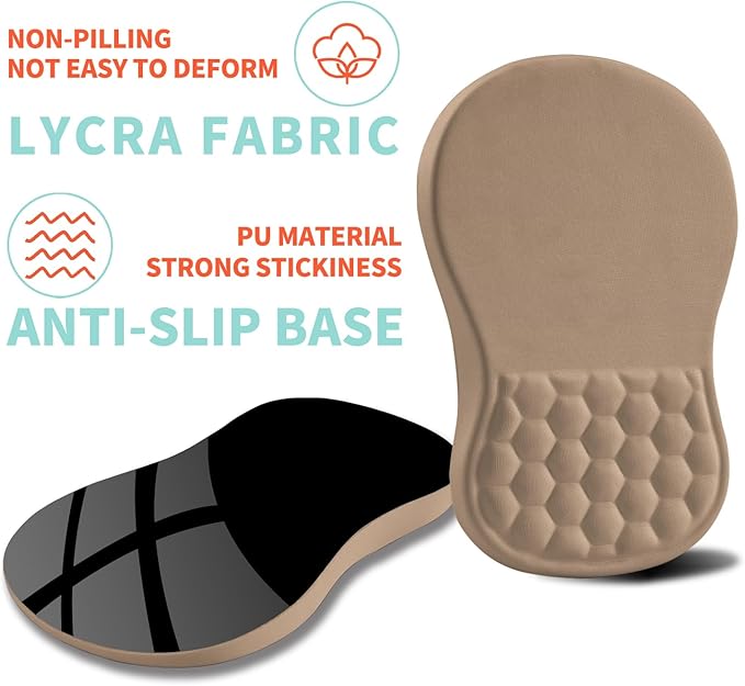 Ergonomic Mouse Pad Wrist Support with Memory Foam Massage Bulge, Carpal Tunnel Mousepad Wrist Rest for Mouse(12x8 inch, Sand Color)