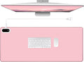 Konohan Heated Desk Pad Warm Mouse Pad, 5 Heating Level & 4 Hour Auto Shut-Off, PU Leather Warm Mouse Mat Heating Keyboard Gaming Mice Warmer Mat Only Supports 110v(Pink Color,35.4"x 14.2")