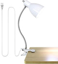 Desk lamp Eye-Caring Table Lamps, 360°Rotation Gooseneck Clip on Lamp Reading Light Portable Reading Book Light Clamp Study Desk Lamps for Bedroom and Office Home Lighting (White)