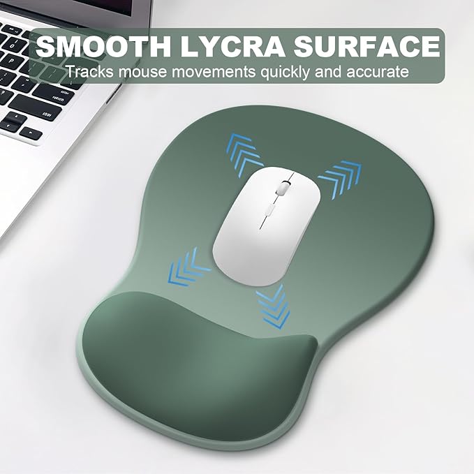 Ergonomic Mouse Pad with Wrist Rest and Keyboard Wrist Rest, Gel Mousepad and Wrist Rest for Computer Keyboard, Non-Slip PU Base, Mouse Pad with Wrist Support for Gaming, Sage Green