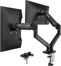 NearHub Dual Monitor Mount for Computer Screen 13-32" and Up to 22 lbs,360° Rotation,+90° to -45° Tilt,180° Swivel,with C Clamp and Grommet Base,Integrated Cable Management,75x75/100x100 VESA