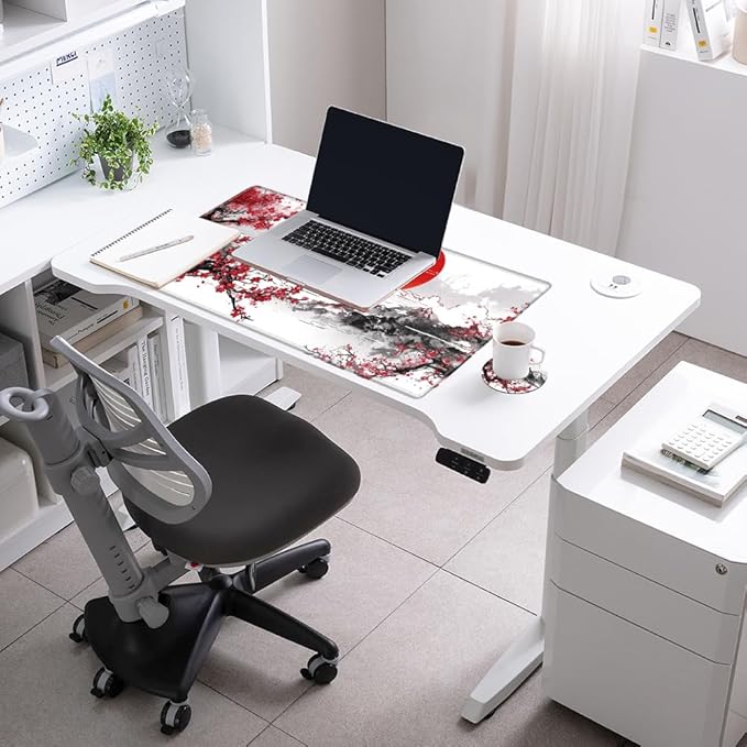Large Mouse Pad Japanese Cherry Blossom Desk Pad Gaming Mousepad XXL Desk Mat 31.5''X15.75'' Computer Mat Extended Big Mouse Mat for Desktop Office Work Girl Women