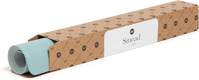 Smead Desk Pad, Vegan Leather Desk Mat with Non-Slip Faux Suede Backing, Perfect Desk Organizer for Office Decor, 36” x 17” Large, Superior Blue (64830)