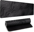 Large Anime Gaming Mouse Pad Black Solid Geometry Desk Pad Computer Keyboard Mat Non-Slip Rubber Base Office Decor Waterproof Mouse Mat