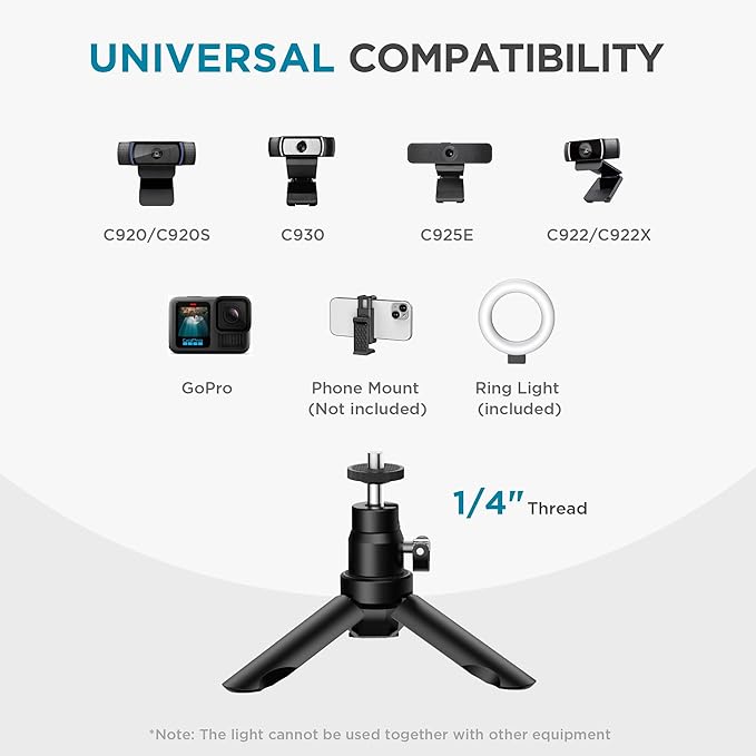 InnoGear Video Conference Light, 5" 60 LED On-Camera Video Lights for Monitor Desk LED Streaming Lighting with Desk Tripod Selfie Zoom Lighting for Computer Camera Webcam Laptop Podcast, Recording