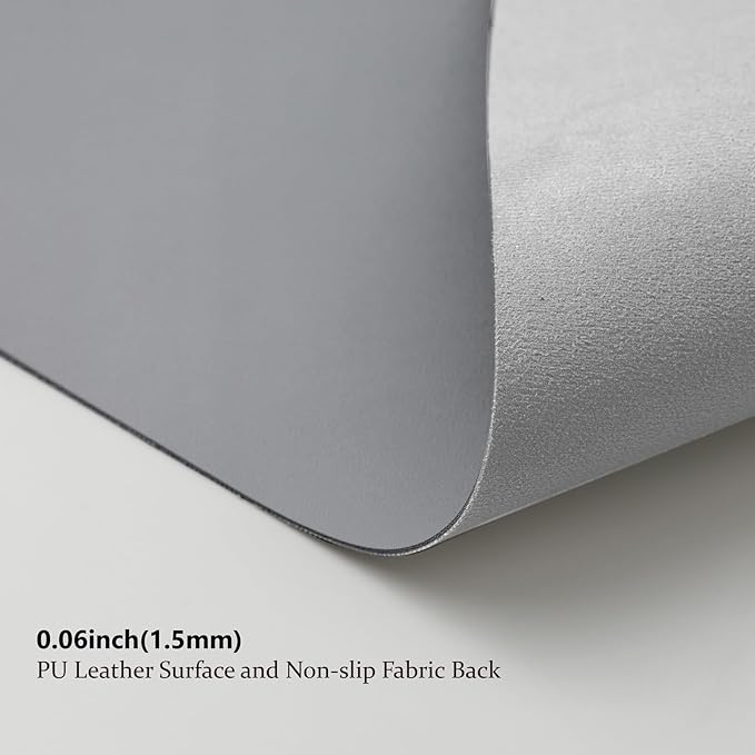Large Desk Mat - 47.2"x 17" Non-Slip PU Desk Pad for Office and Home - Ideal for Large Mouse Pad and Desk Mats on Top of Desks(Dark Gray)