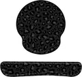 2Pcs Keyboard Wrist Rest Pad and Mouse Wrist Rest Support Mouse Pad Set,Ergonomic Support,Gaming Mouse Pad,Memory Foam,Non-Slip Base,for Office Western-Black Leopard Cheetah Pattern