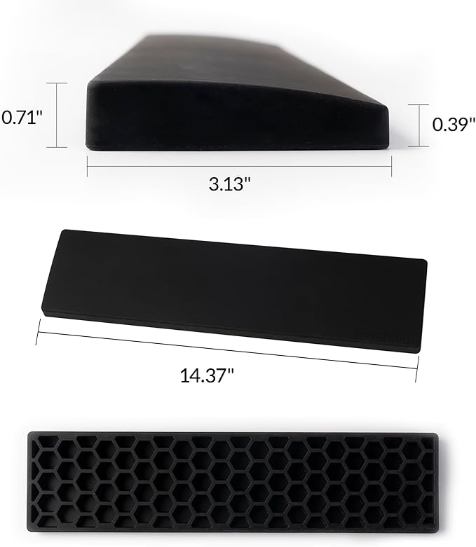 Ergonomic Silicone Wrist Rest for Keychron Q3 / Q3 Max / V3 / V3 Max / C3 Pro, 14.37" Honeycomb Non-Slip Palm Rest, 80% TKL Mechanical Keyboards with Comfortable Typing