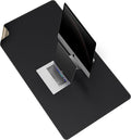 MAIDERN Leather Desk Mat, 51.2” x 27.5” Reversible Large Desk Pad Mat, Cork & Leather Large Mouse pad for Desk, Waterproof Computer Desk Mat for Gaming Home Office (Black)