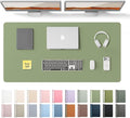 YSAGi Leather Desk Protector, Office Mat, Large Mouse Mat, Non-Slip PU Leather Blotter, Laptop Desk Pad, Waterproof Writing Pad for Office and Home (Bamboo Green, 47.2" x 23.6")